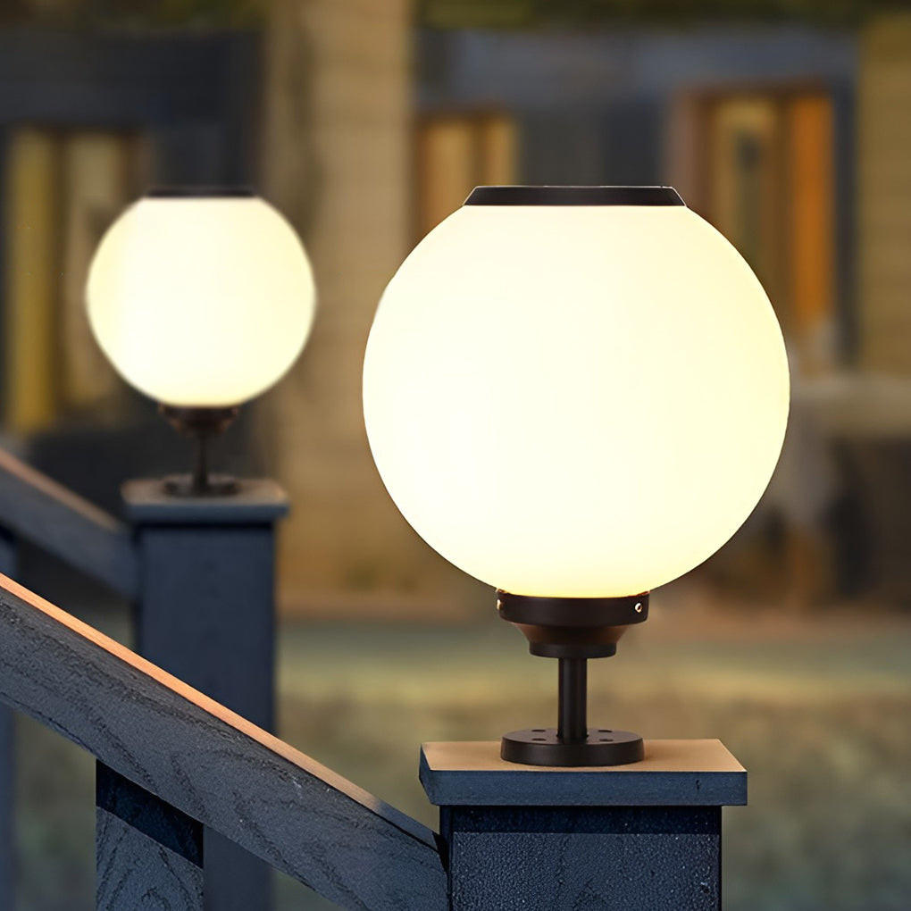 Ball Solar Post Cap Pillar Light — Die-Cast Aluminum, LED, Three-Step Dimming (3000K / 4500K / 6000K), Waterproof