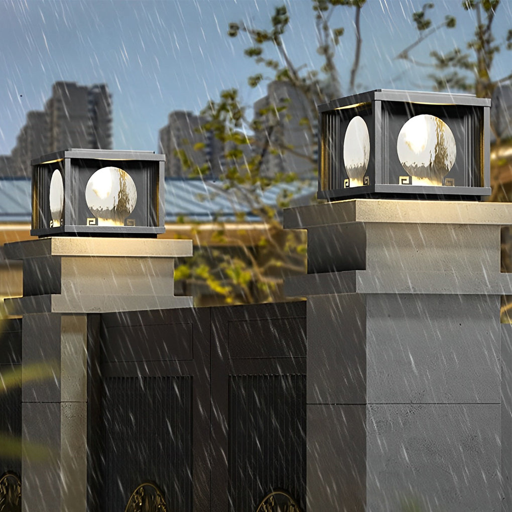 Outdoor Waterproof Black Solar LED Lights for Square and Round Fence Posts