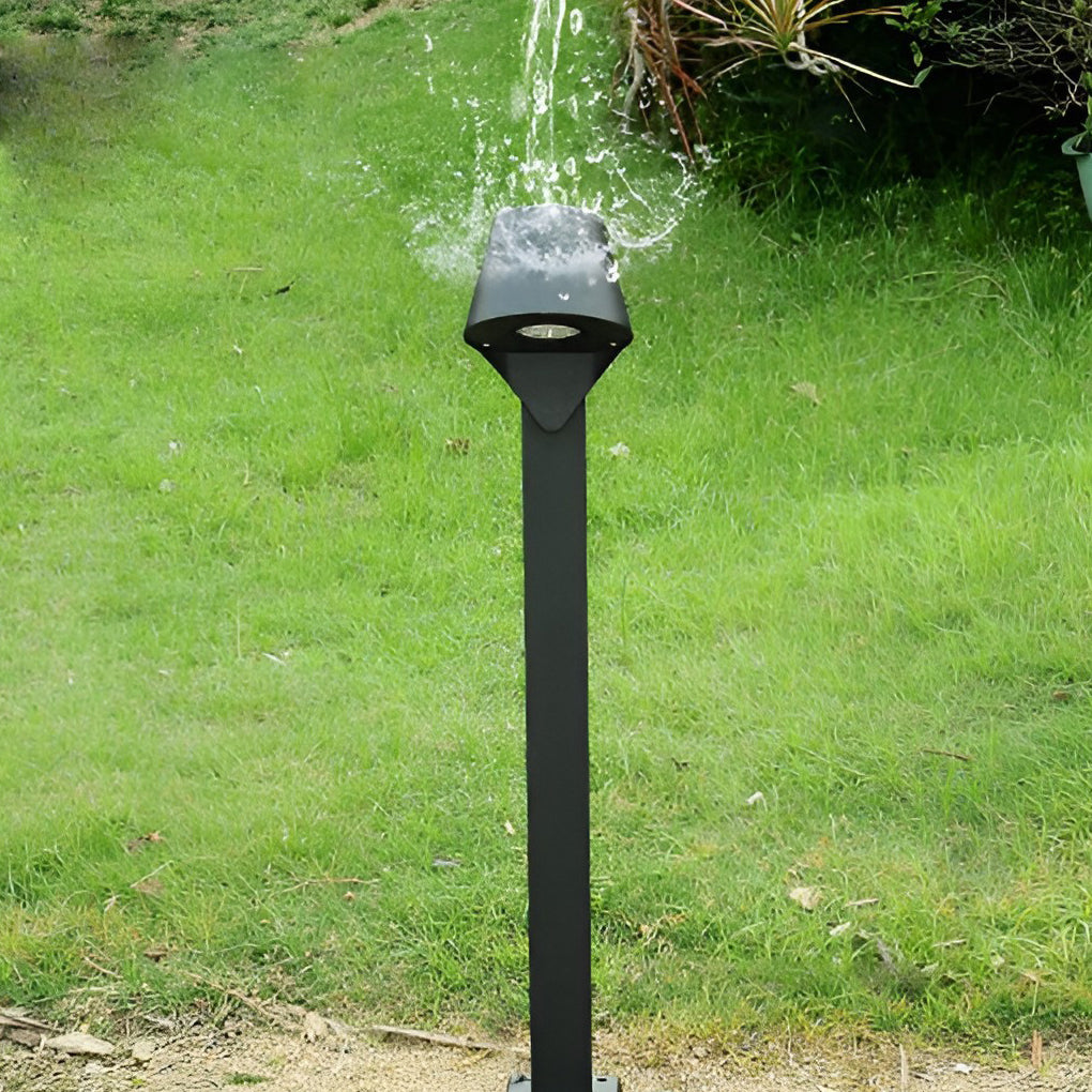 Minimalist Bollard Pathway Light — Die-Cast Aluminum, Black, 10W LED, 3000K, IP65, 24"