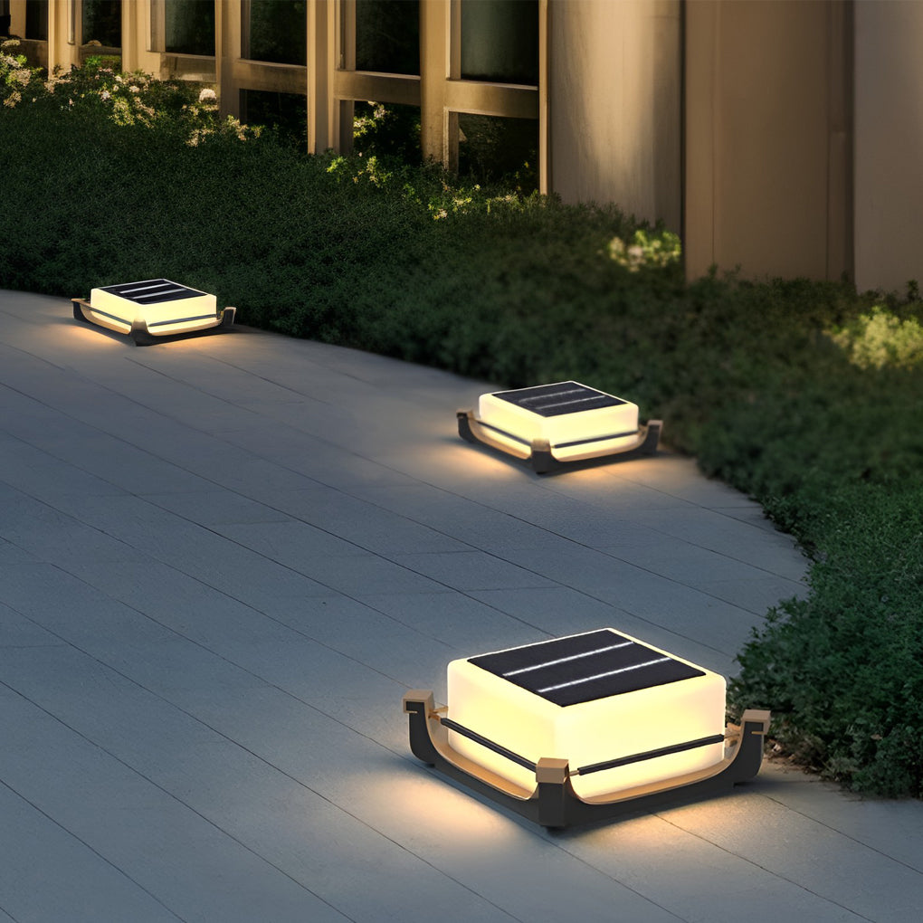 Solar LED Outdoor Deck Post Light — Stainless Steel, IP65 Weatherproof, 3000K Warm White