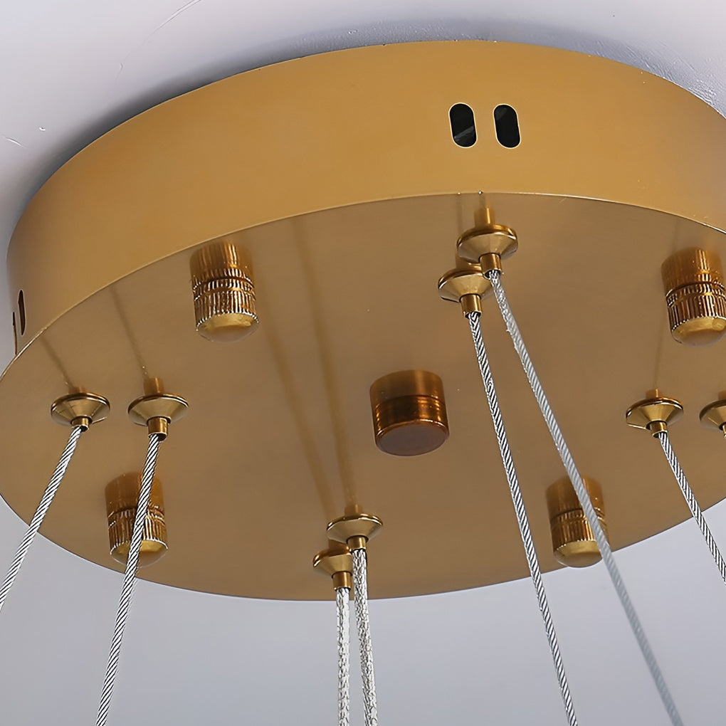 Modern Crystal Chandelier — Stainless Steel, Electroplated Finish, Stepless Dimming, Remote Control