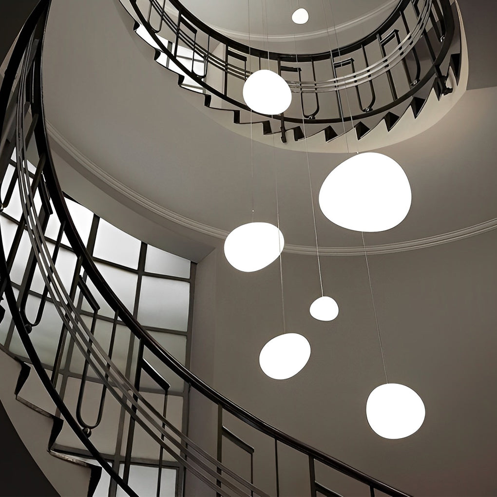 Modern Round PE Pendant Light — White, LED Warm White 3000K, 1-Light, Available in 9", 13" & 18"