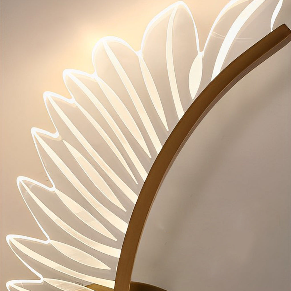 Postmodern Feather & Acrylic Leaf Wall Sconce — Copper, LED, Three-Step Dimming, 3000K / 4000K / 6000K