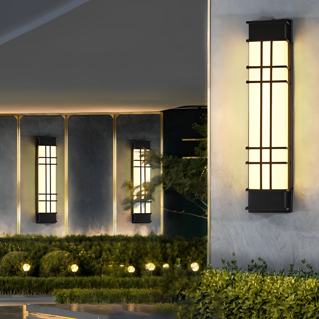 Rectangular Traditional Outdoor Wall Sconce — Black Galvanized Steel, LED 3000K, IP Weatherproof