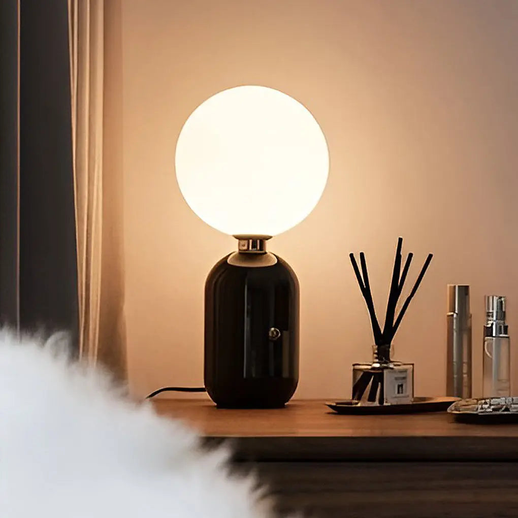 Contemporary Large Glass Global Ball LED Accent Table Lamp Luxe