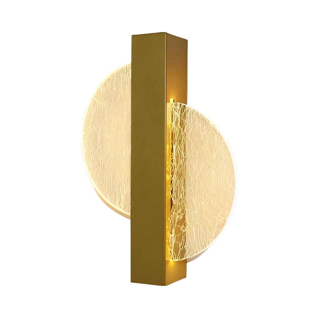 Round, Square, and Semicircle LED Wall Sconce — Acrylic, Hardwired, Black or Gold, Modern Retro