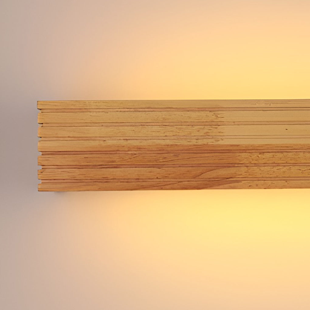 Rectangular Wood and Acrylic Wall Sconce — LED, Waterproof, 14"/18"/22" Sizes