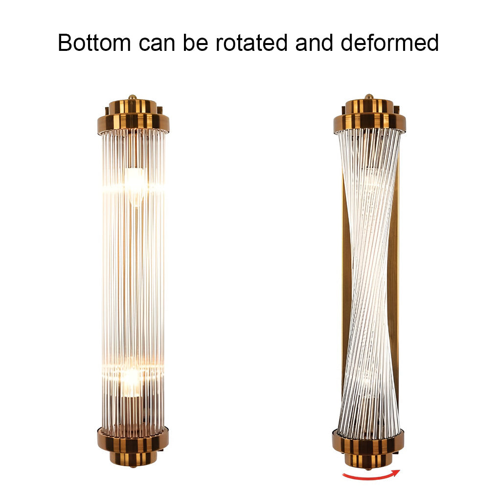Adjustable Crystal Wall Sconce — Gold, E14, Warm White 3000K, 16" or 24"