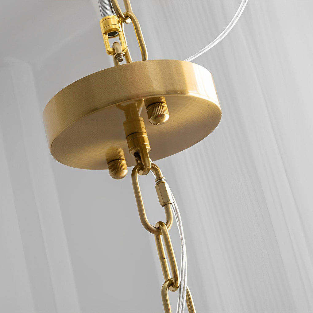 French-Style Glass Chandelier with Pearls — Electroplated Metal, LED, 3-Step Dimming, Hardwired