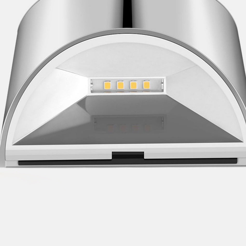 Minimalist Solar Outdoor Wall Sconce — Stainless Steel, IP44 Waterproof, 3000K / 6000K