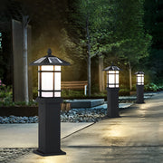Solar LED Bollard Light — Die-Cast Aluminum, Black, 3000K Warm White, 8–10H Runtime, 24" or 29"