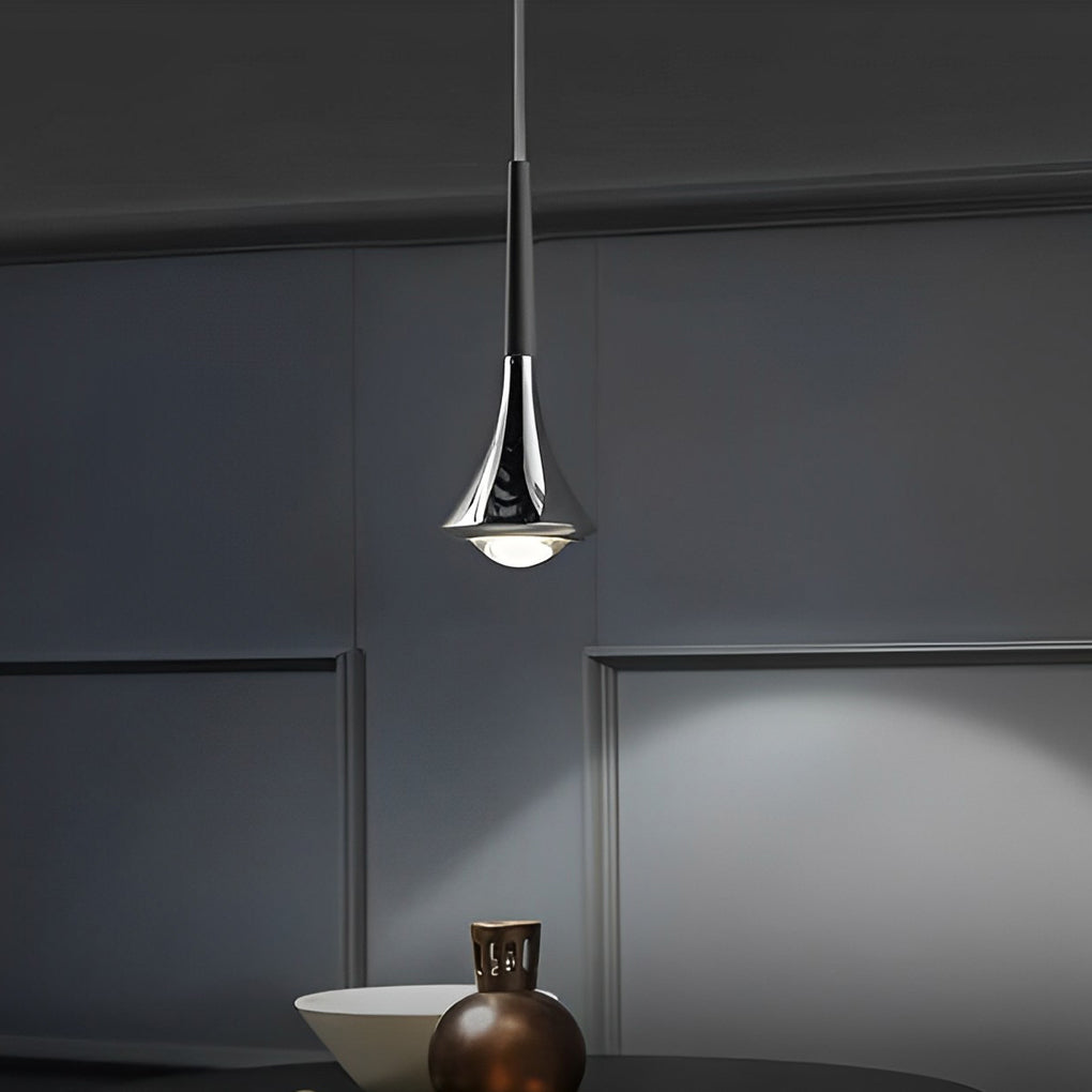 Raindrop Mini Pendant Light — Metal, 1-Light LED 5W, 3.35" W, Black / Gold / Chrome