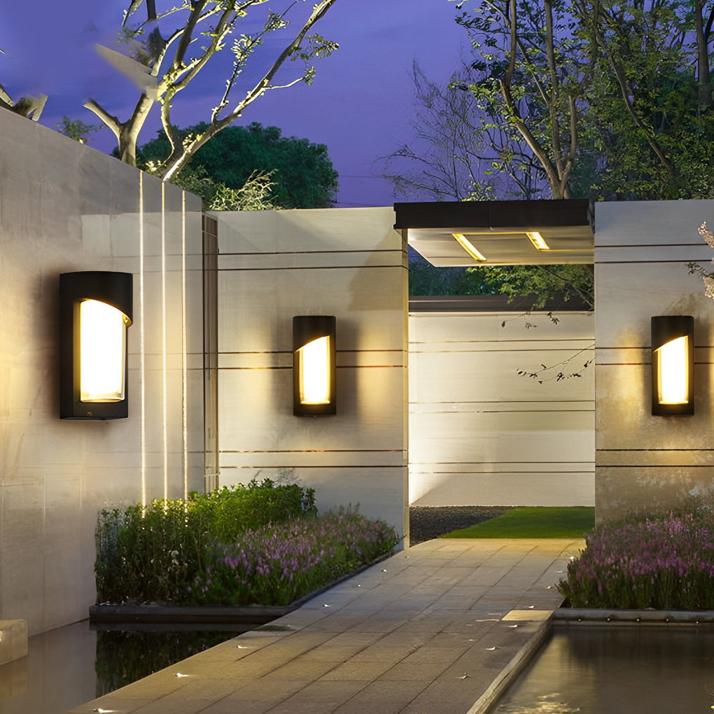 Modern Black Outdoor Wall Sconce — Die-Cast Aluminum, LED, IP55 Waterproof, 3000K