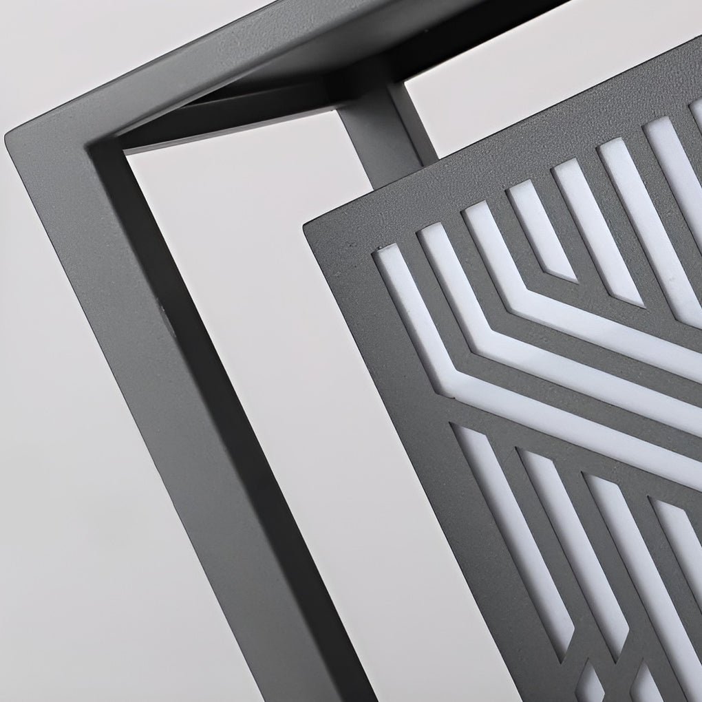 Retro Cuboid Outdoor Pathway Bollard Lantern — Stainless Steel, Gray, LED, IP54, 3000K Warm White, 10"×10"×20"