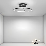16-Inch Modern LED Semi Flush Mount Ceiling Light with Sleek Wire-Inspired Circular Design