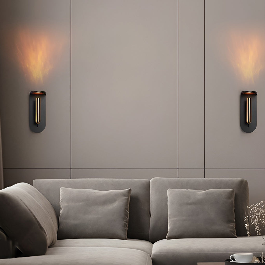 Flame Effect Uplight Wall Sconce — Aluminum & Acrylic, 3W LED, 350° Adjustable, 3000K/4000K