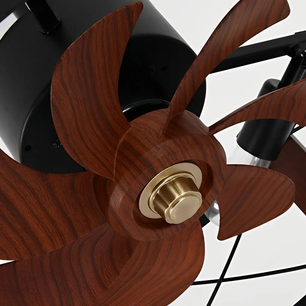 Black Retro Metal Bladeless Ceiling Fans with Chandelier in American Style Luxe