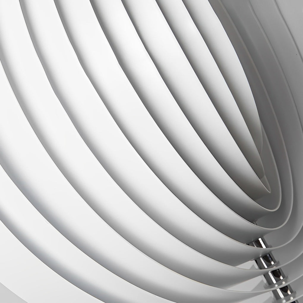 360° Rotatable Circular Pendant Light — Polished Iron, White, E27, 14" Diameter, 47" Adjustable Cord