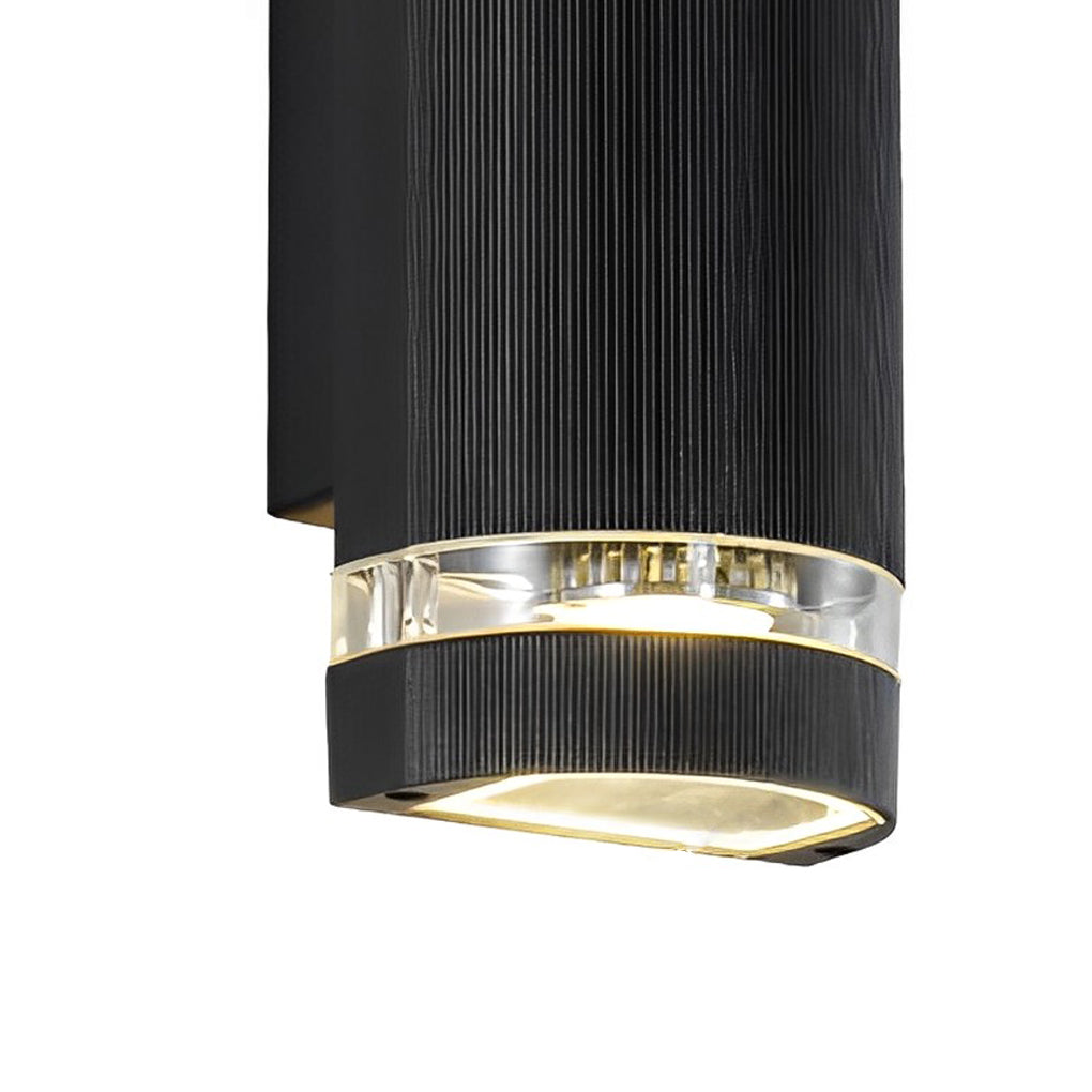 Industrial Up/Down Outdoor Wall Sconce — Black Aluminum, LED 10W, IP65 Weatherproof
