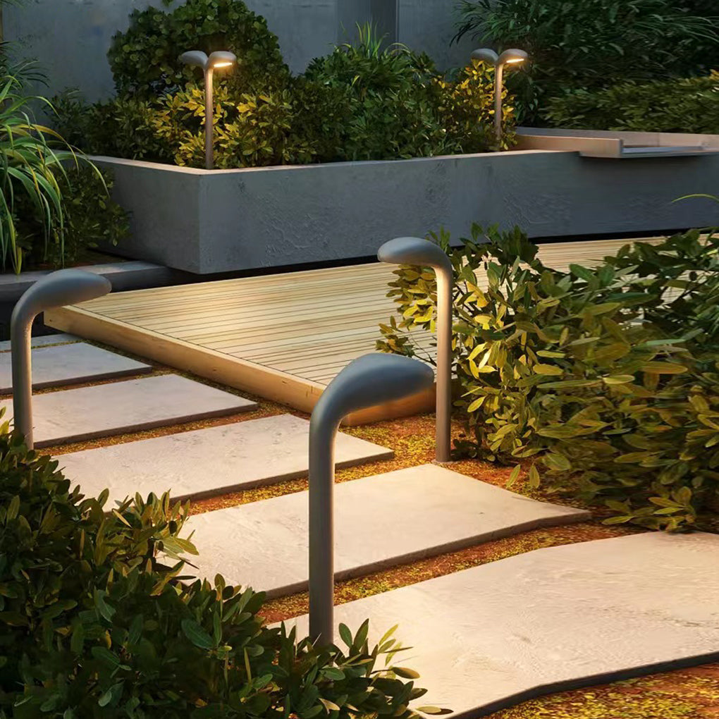 Bean-Sprout Grass LED Pathway Bollard Light — Black Aluminum, Warm White 3000K, 1-Light or 2-Light, 24" Height
