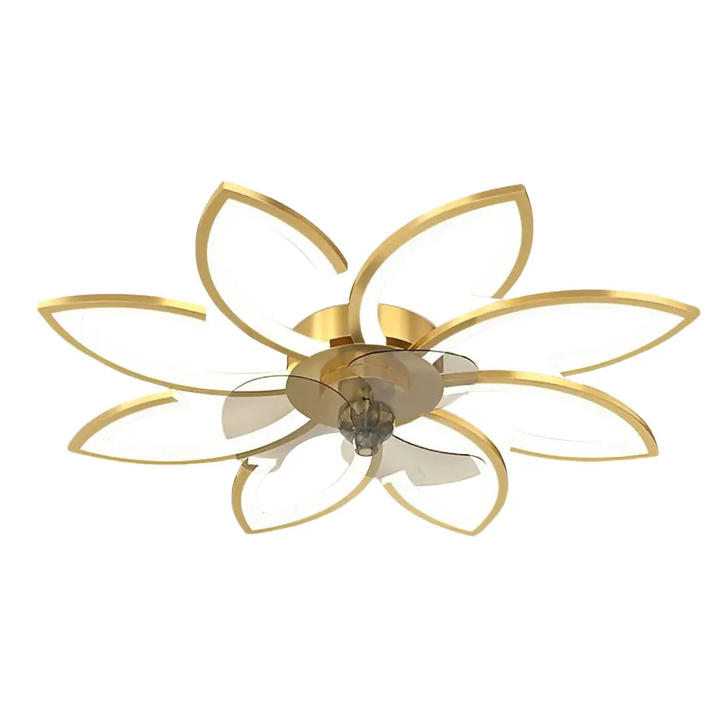 Modern Ceiling Fan Light with Flower Smart Silent Stepless Dimming LED Luxe