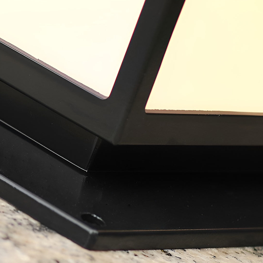 Square Solar Fence Post Light — Aluminum, Black, Three-Step Dimming, Waterproof