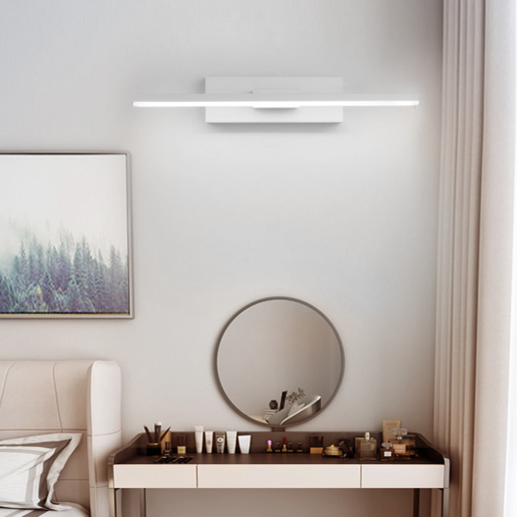 330° Rotatable Linear LED Wall Sconce — Aluminum & Iron, Black or White, 12" or 20"