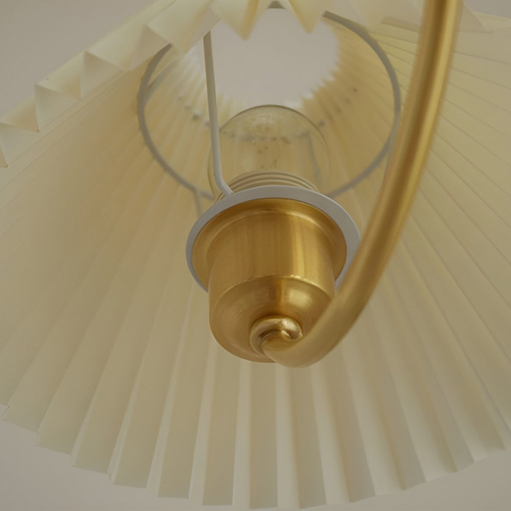 Pleated Shade Chandelier — Copper & Walnut, 12W LED Warm White 3000K, 3-Light 24" or 5-Light 28"