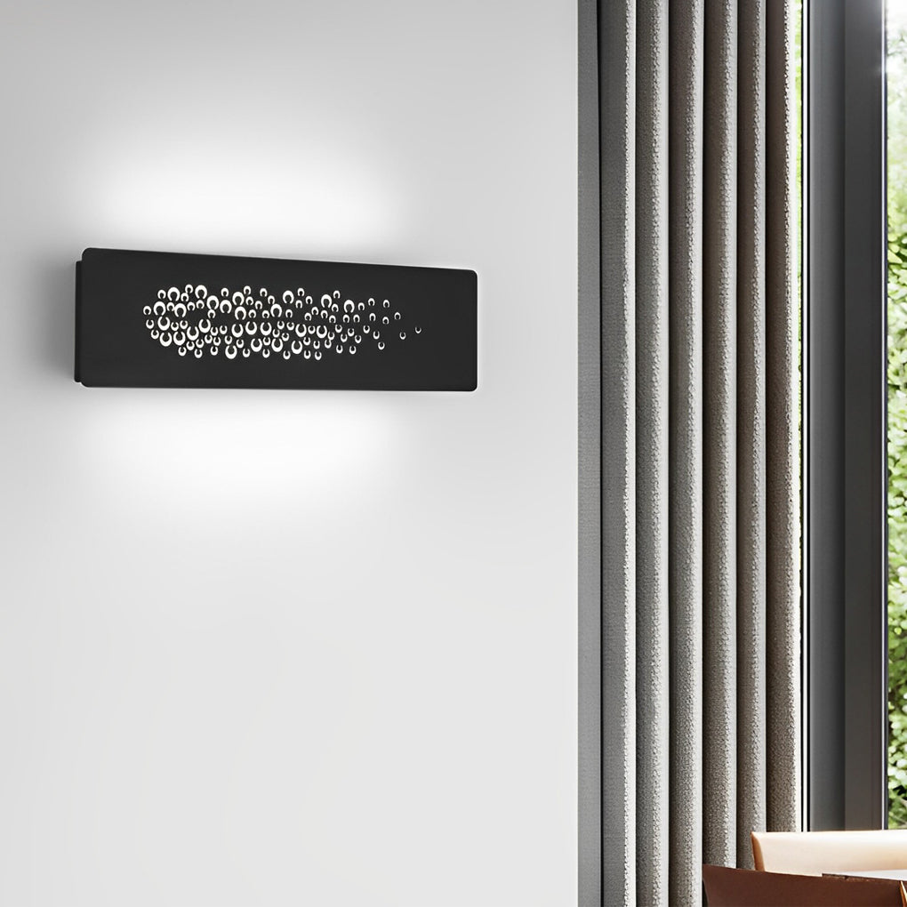 Rectangular Hollow LED Wall Sconce — Black or White Iron & Acrylic, 8W, 4500K, 12" x 4"