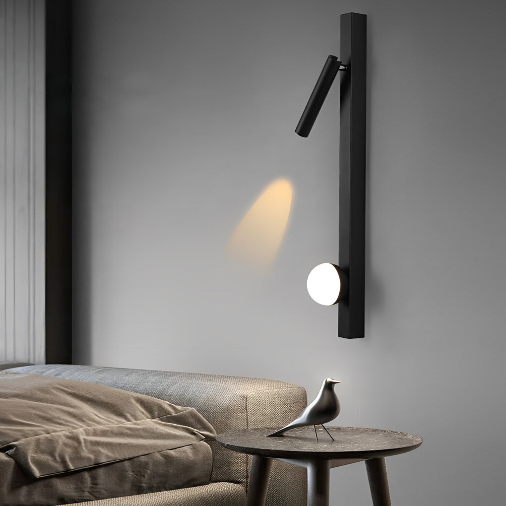 Minimalist Adjustable Wall Spotlight — Black Electroplated Aluminum & Iron, LED 5W+3W, 3000K / 6000K