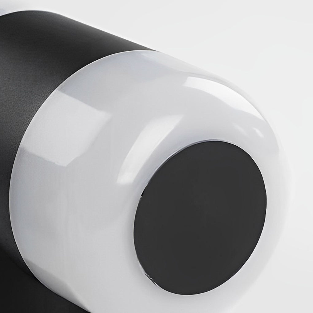 Modern Black Waterproof LED Outdoor Wall Lamp with Round Up and Down Lighting
