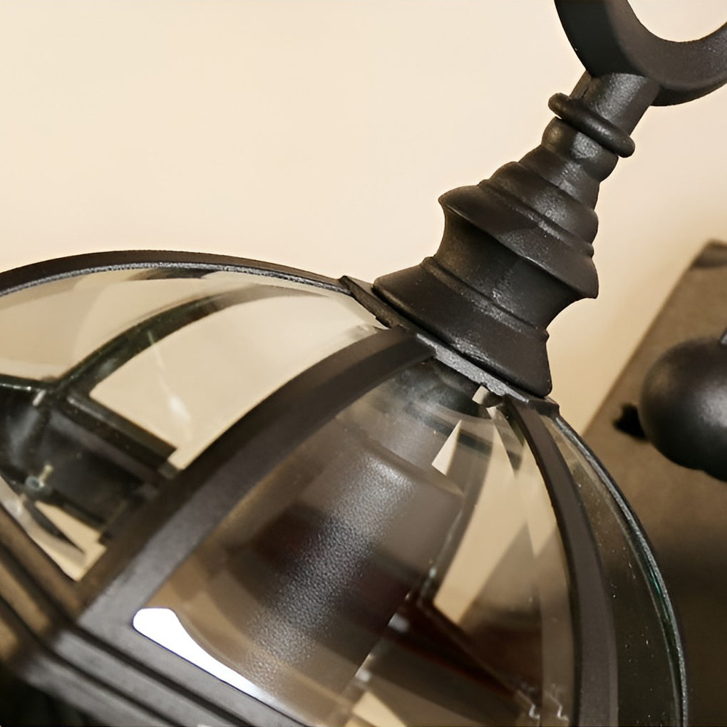 Vintage Double-Layer Glass Outdoor Wall Sconce — Die-Cast Aluminum, E27, IP-Rated Weatherproof