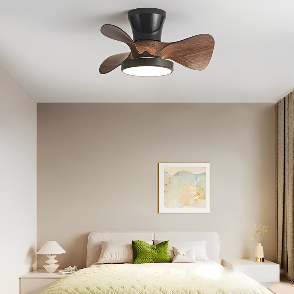 3-Blade Ceiling Fan Light — ABS & PMMA, Dimmable LED, 6-Speed DC Motor, Remote Control, 21.7" Diameter