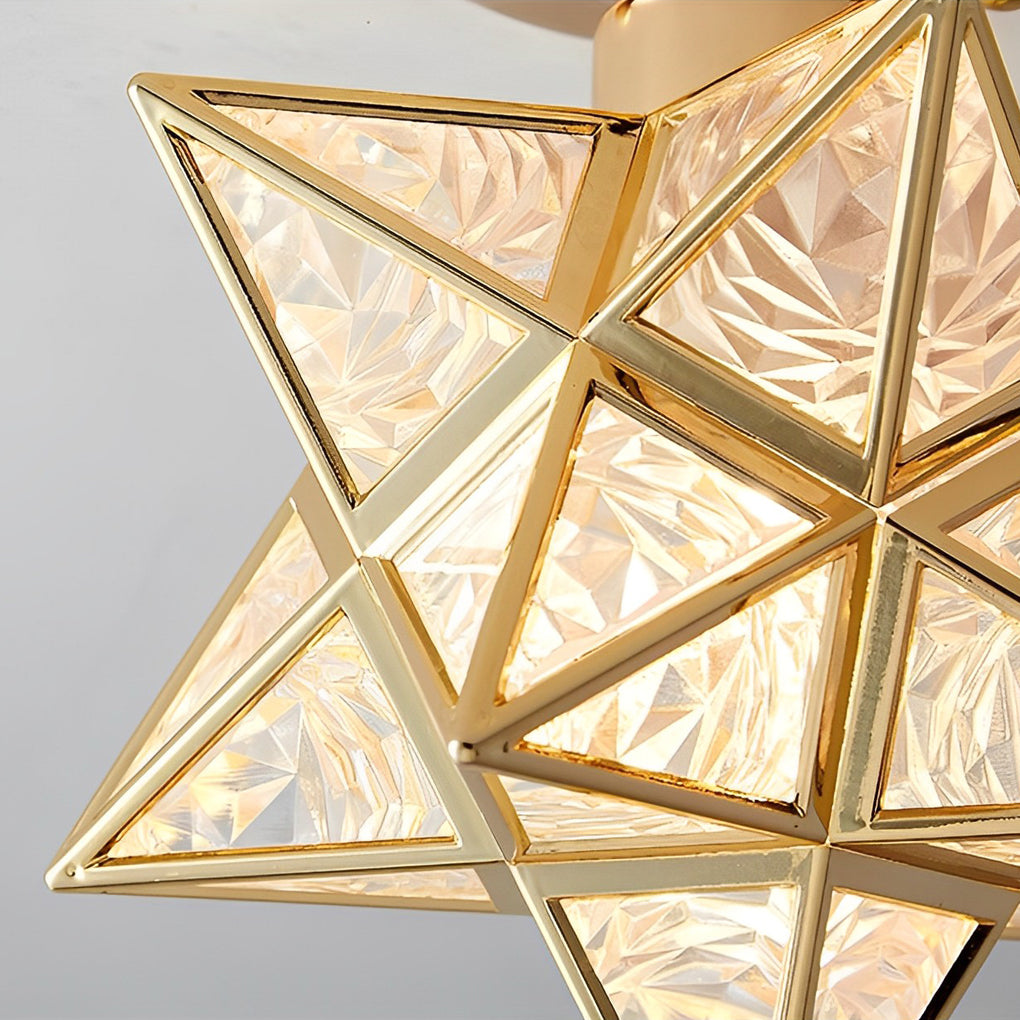 Five-Pointed Star Mini Pendant — Iron and PVC, E27, Three-Step Dimming (3000K/4500K/6000K), 7.9" Diameter