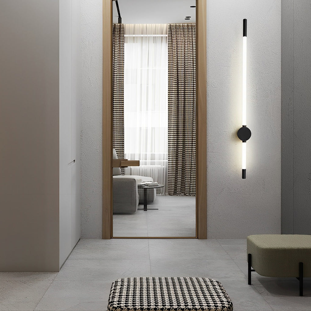 Minimalist Linear Wall Sconce — Iron and Acrylic, LED, 10W/17W/24W, 3000K/6000K, Vertical or Horizontal Mount