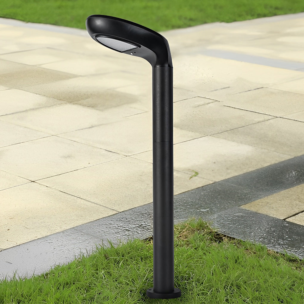 Bean Sprout Solar Bollard Light — Black Aluminum, LED, IP65 Weatherproof, 15"/24"/33"