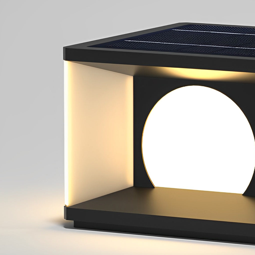 Modern Square Solar Post Cap Light — Stainless Steel, LED, IP65 Weatherproof, 3000K Warm White