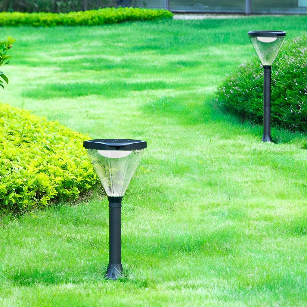 Modern Adjustable Black Solar LED Path Light — Die-Cast Aluminum & Acrylic, IP55, 6000mAh, Warm White + White