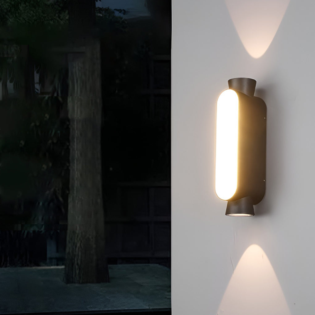 Modern Black Waterproof LED Up and Down Outdoor Wall Sconce Lighting