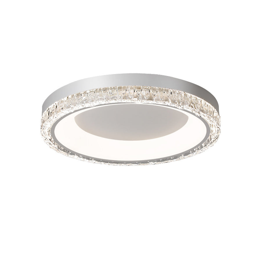 Minimalist Round Flush-Mount Ceiling Light — Metal and Acrylic, LED, 3-Step Dimming, 15.7" / 19.7" / 31.5"