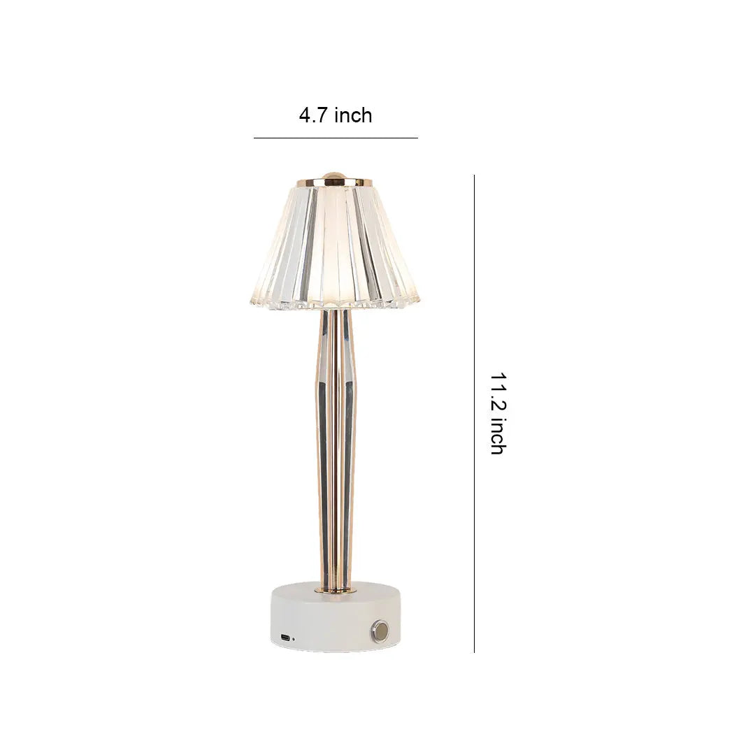 Classic Iron Body Table Lamp with USB Touch Control and Acrylic Shade Luxe