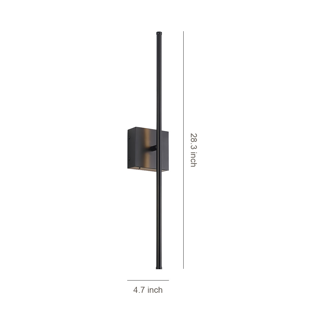 Linear Wall Sconce — Black Iron, USB Rechargeable, 5W LED, 3-Step Dimming (3000K/4000K/6000K), 5200mAh