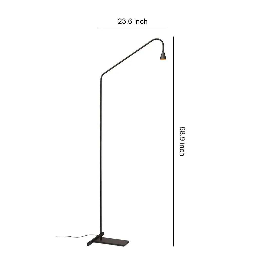 Minimalist LED Floor Lamps in Black and Gold - Perfect for Reading Luxe