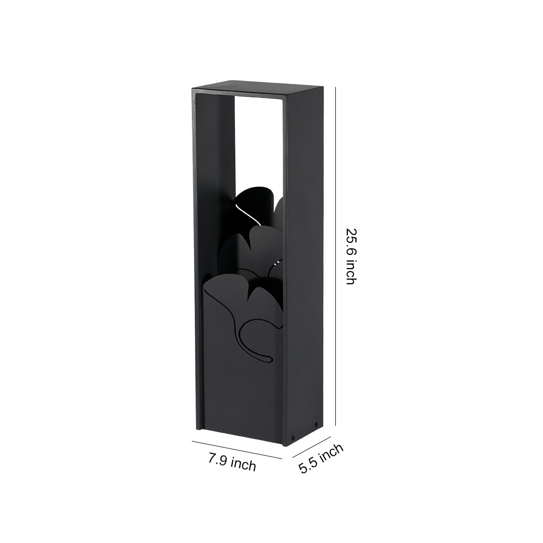 Artistic Column Outdoor Bollard Light — Black Galvanized Steel, Acrylic Shade, 10W LED, 3000K, IP65