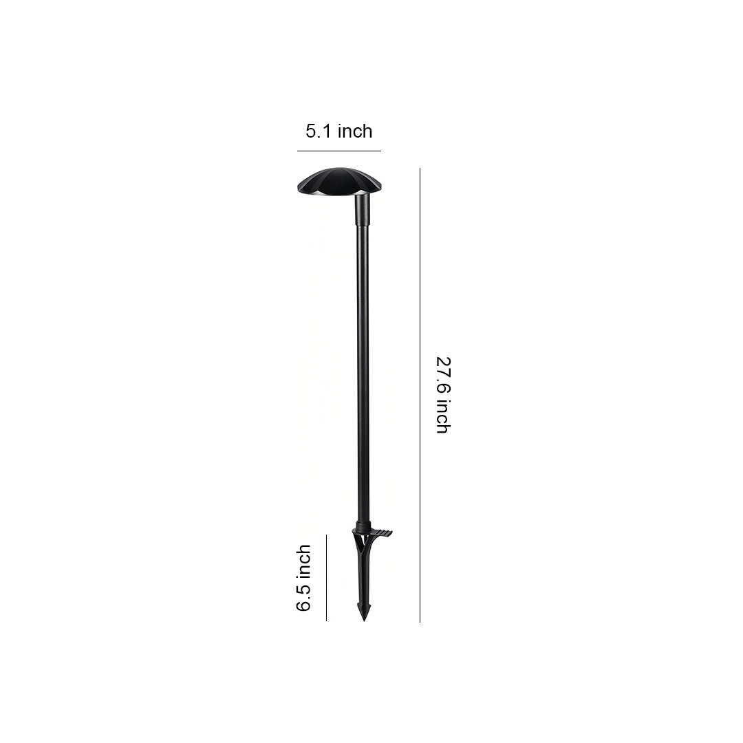 Minimalist Outdoor LED Path Light — Black Aluminum, Acrylic Dome, 10W, IP65 Weatherproof