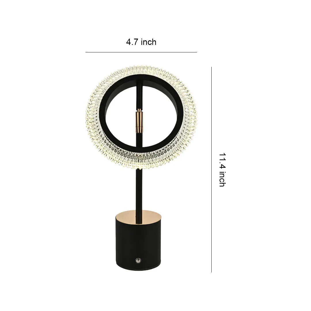 Minimalist Modern Ring Table Lamp with Creative Touch Charging Design Luxe