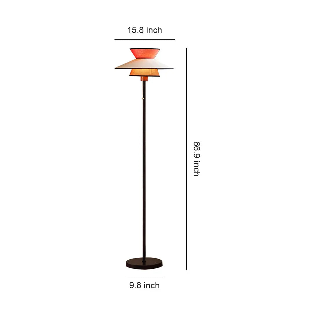 Vintage Ambient Floor Lamps with Fabric Shade and Pull Chain Switch Luxe