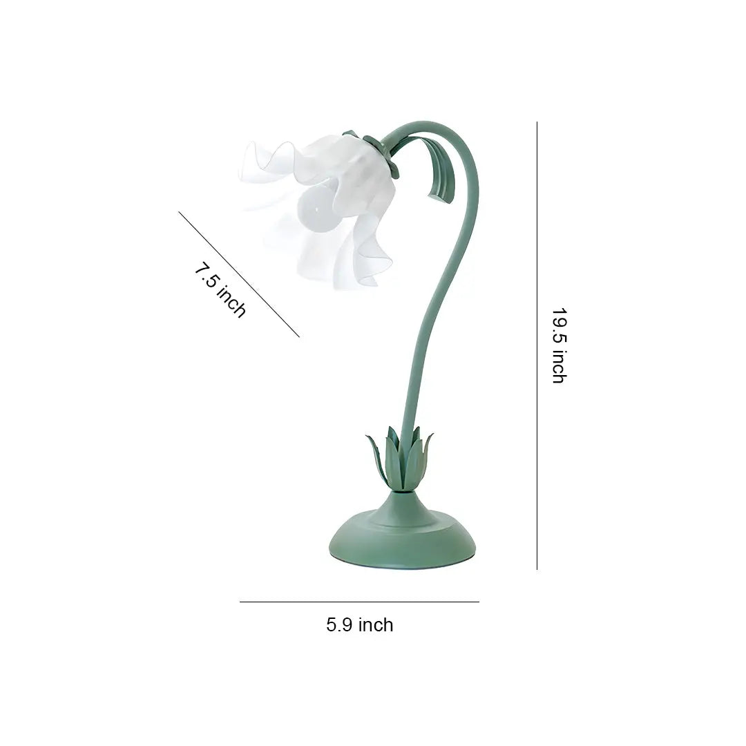 Vintage French Floral Table Lamp with Twistable White Glass and Green Accents - DIY Design Luxe
