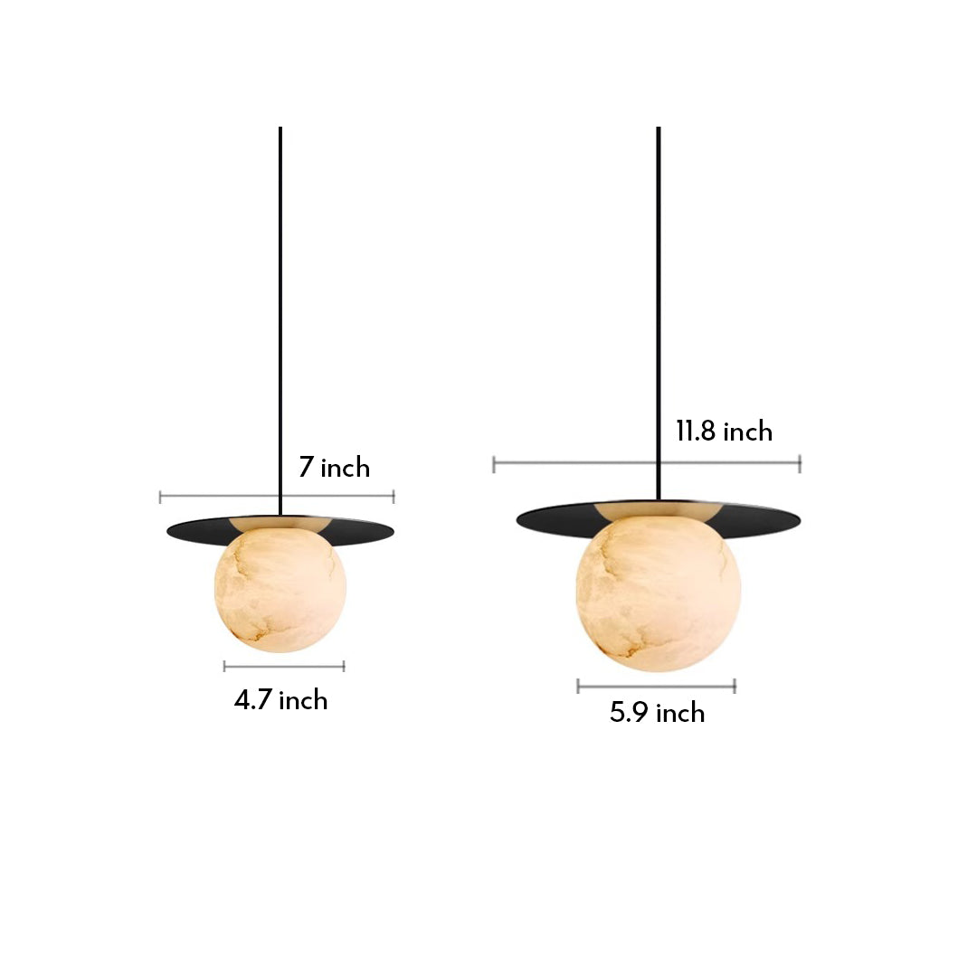 Marble Ball Mini Pendant — Full Copper, Natural Marble Shade, 5W G9, 3000K, Gold or Black