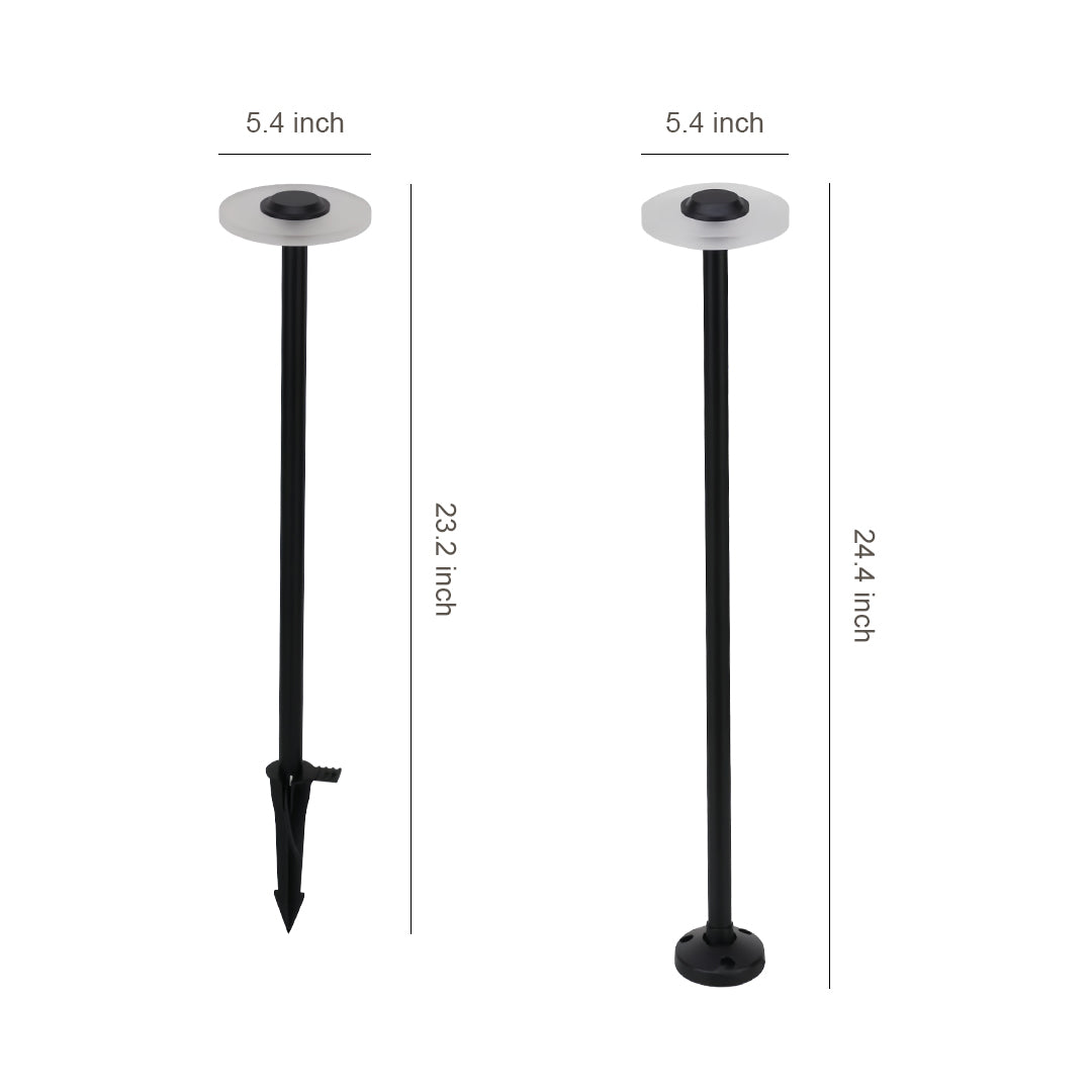 Minimalist Outdoor Bollard Light — Black Aluminum, 6W LED, 3000K, IP65, DC24V, 24.41" H
